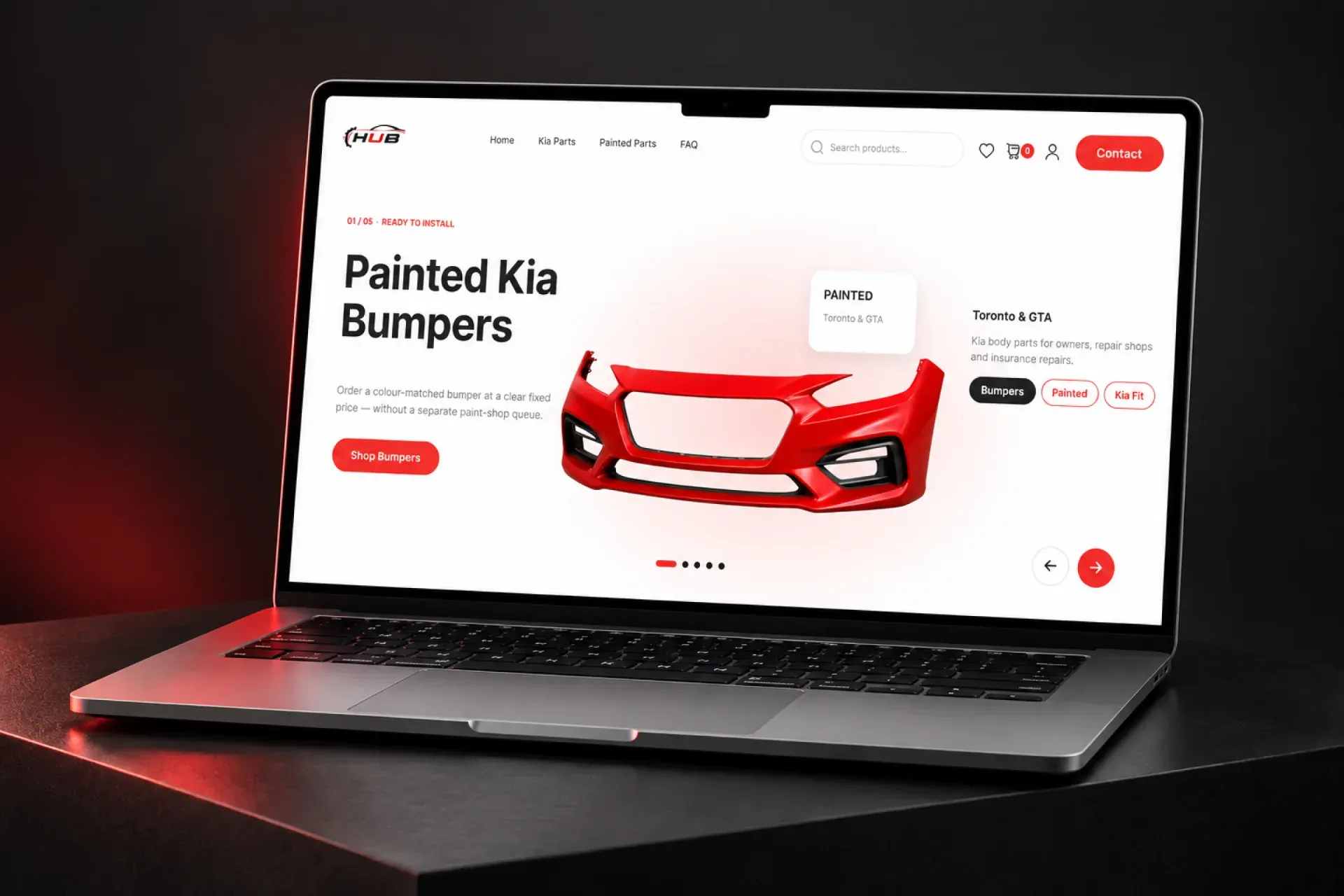 Hub Body Parts — дизайн інтернет-магазину автозапчастин